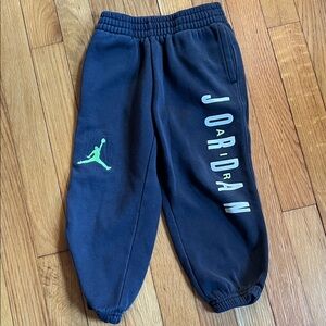 Jordan Kids Black Joggers with Neon Green Logo